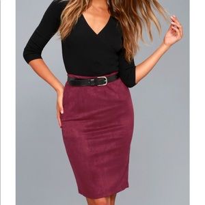 Repop Suede Burgendy Skirt